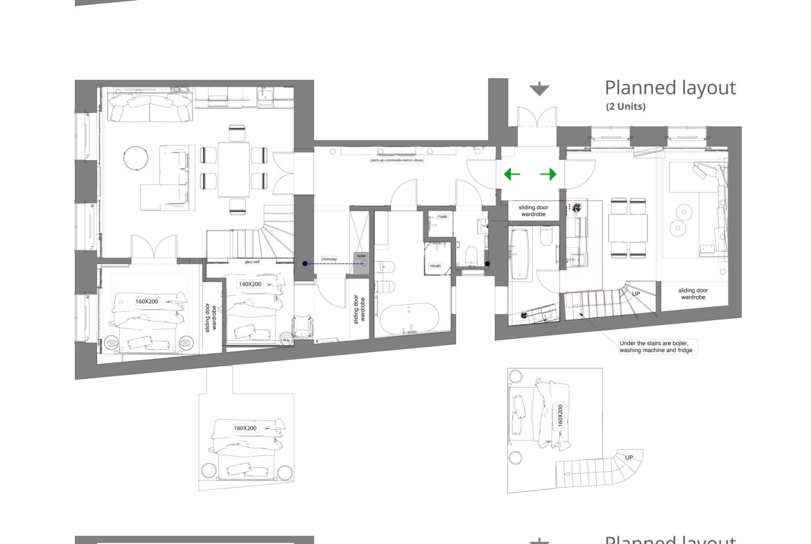 planned layout, up to 3 units optimized